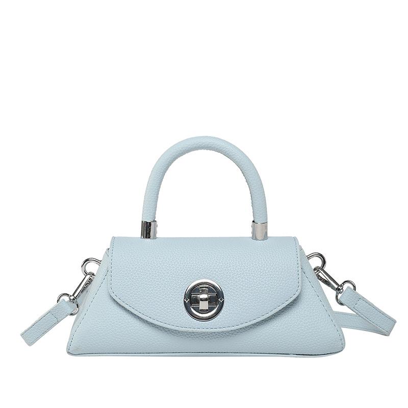 Popular Simple Temperament High-end Lychee Pattern Trapezoidal Portable Small Square Bag Casual Versatile Foreign Style Messenger Bag