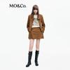 MO&Co. Cropped Suede-Look Collared Jacket