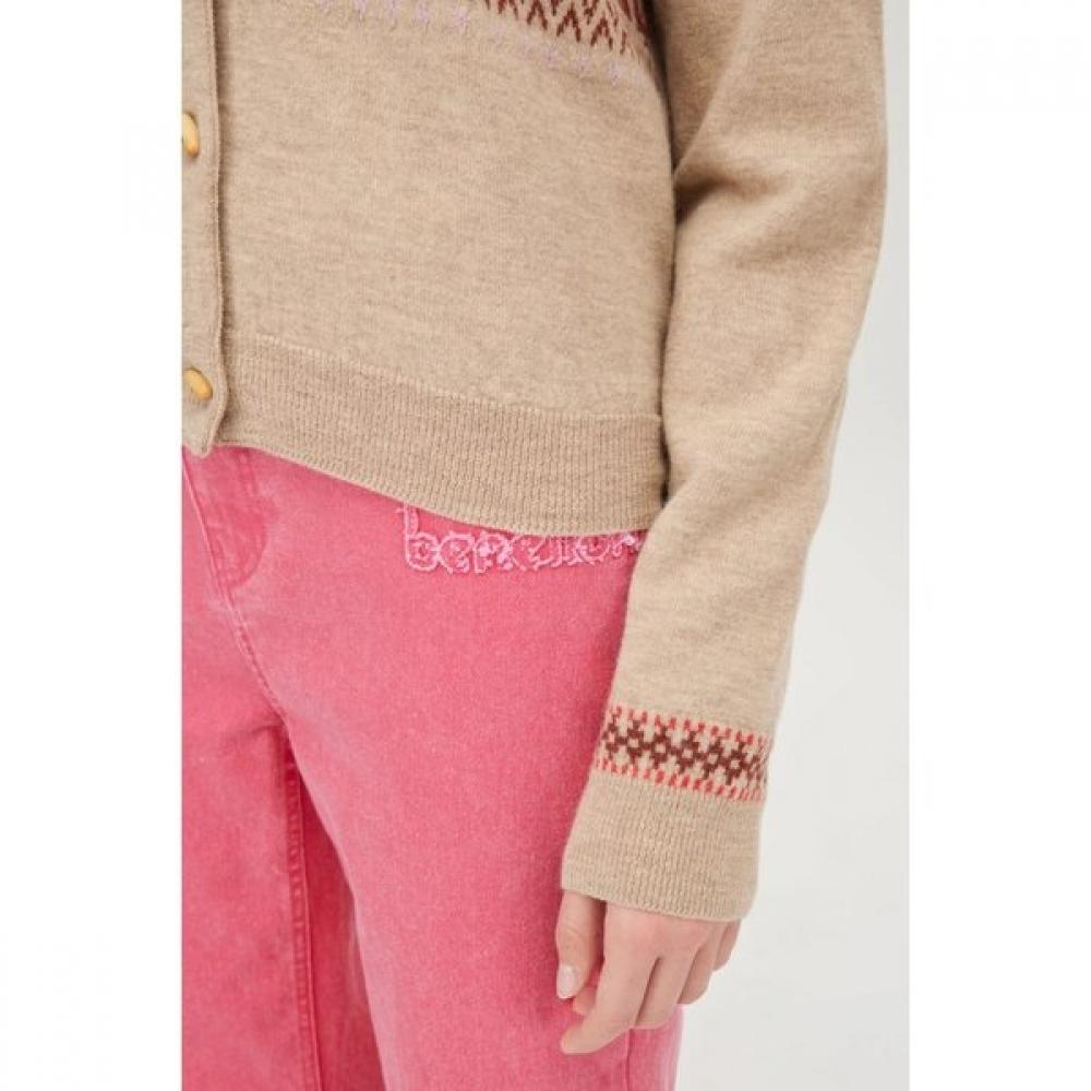 Nordic Horn Button Wool Cardigan Bakce3561