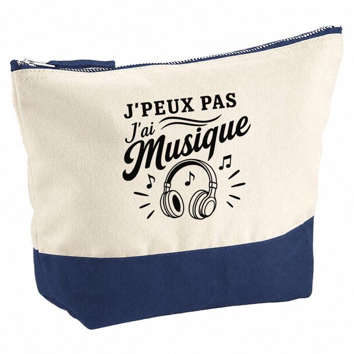 Trousse grand format - PLANETEE - J'peux pas minimaliste - Coton 33×23×11 cm - Zip métal - 5 L