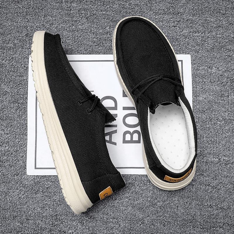 Summer Men Canvas Shoes New Boat Shoes Outdoor Slip On Loafer Fashion Casual Flats Lightweight Non Slip Deck Shoes Big Size