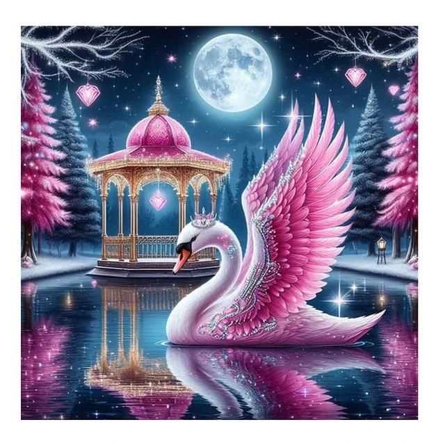 DIY Diamond Painting New 2024 White Swan Lover Full Square Round Diamond Mosaic Embroidery Animal Art Stitch Home Decoration Craft Kit Gift