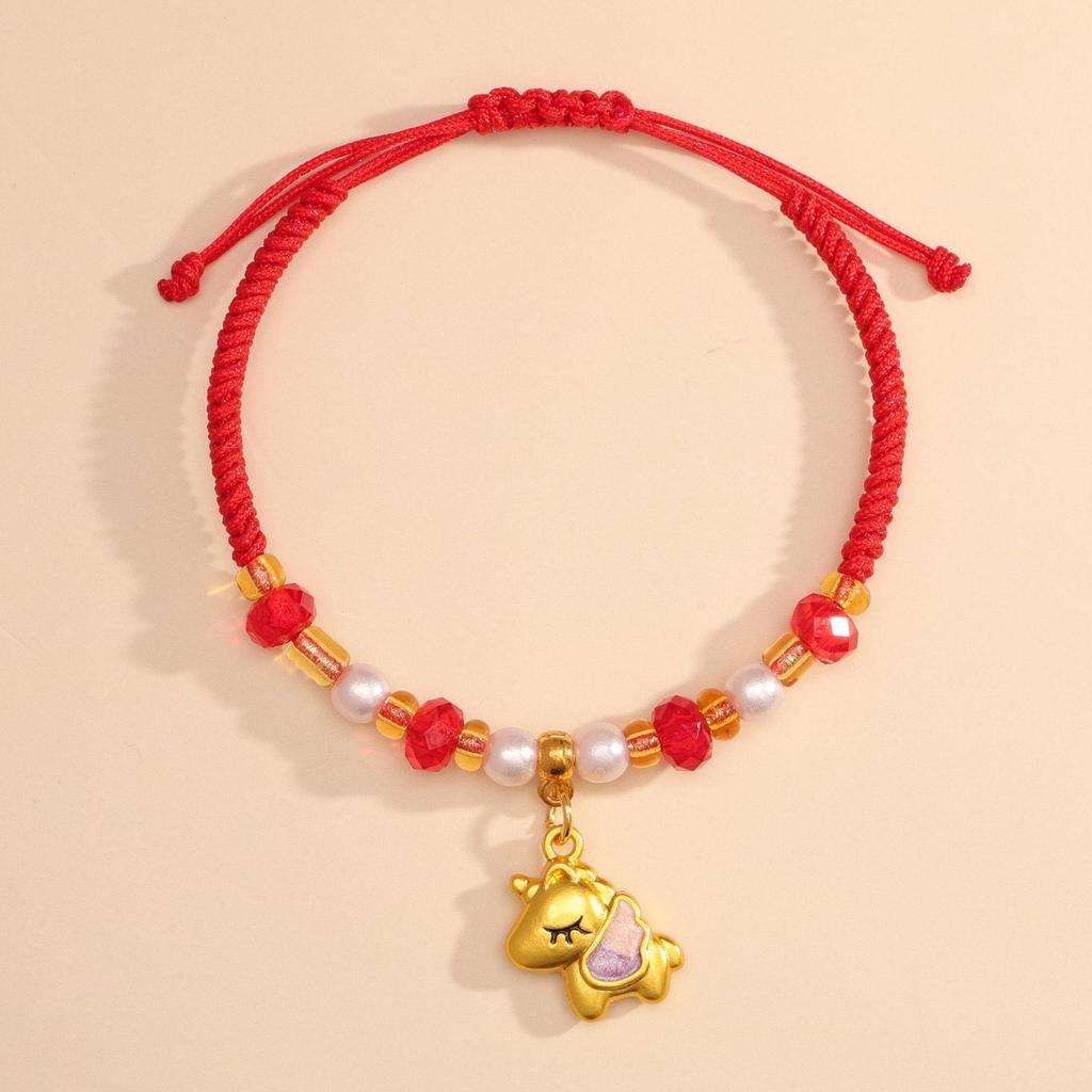 2026 Zodiac Year of the Horse Red Bracelet: Handmade Ben Ming Nian Woven Rope for Good Fortune