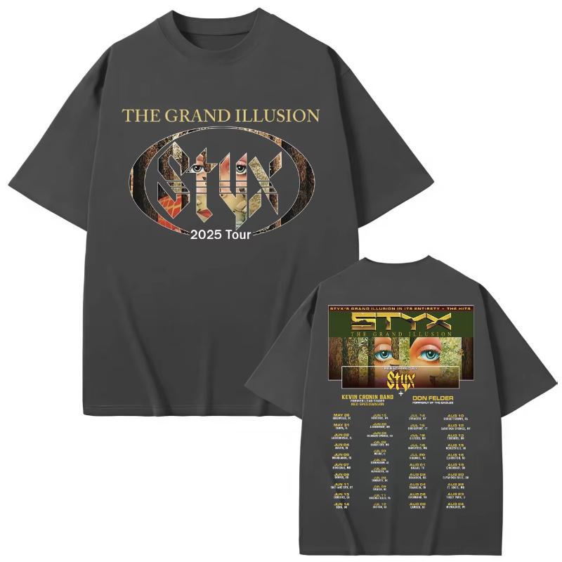 

Rock Band Styx Tour 2025 T-shirt Men Women Clothing Hip Hop Fashion Short Sleeve T-shirts Summer Casual Loose Cotton T Shirts S разноцветный