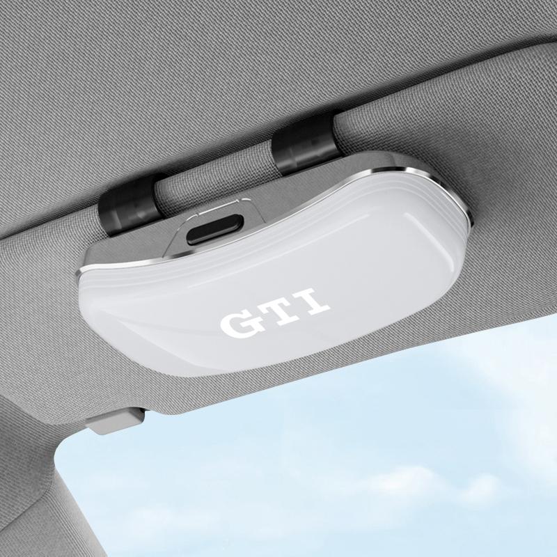 Car Visor Sunglasses Glasses Case Glasses Holder Clip Box Accessories For VW GTI Polo Golf Passat B6 Tiguan Arteon Taigo HubCap BIY1