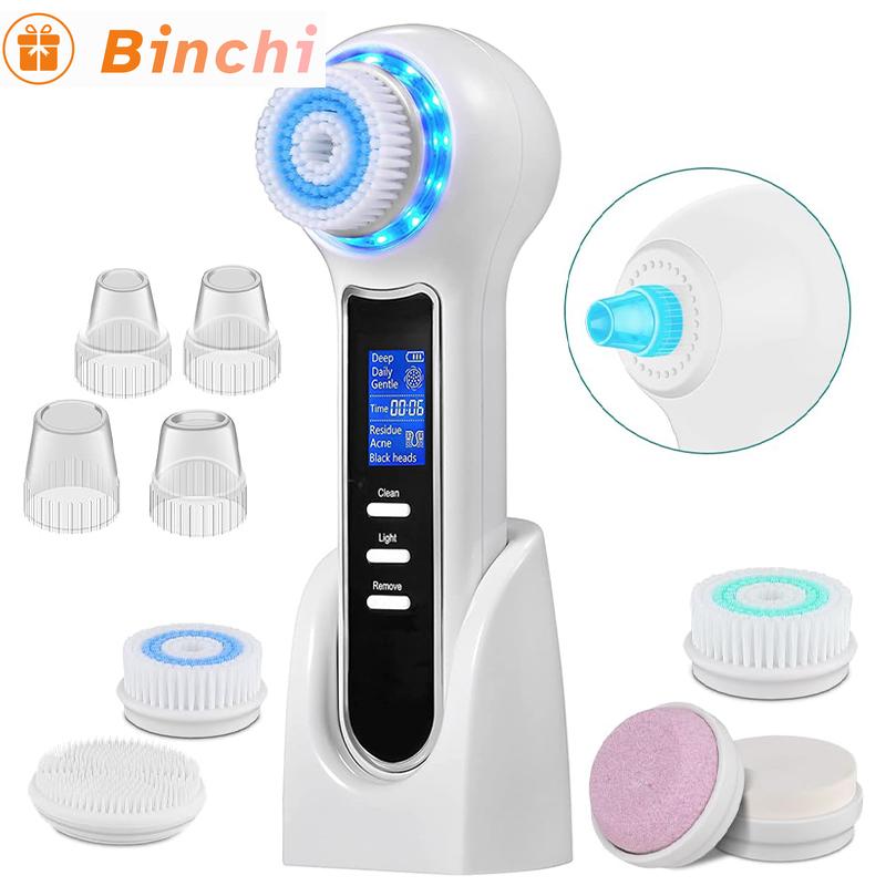 5 in 1 Electric Facial Cleansing Brush Blackhead Remover Pore Vacuum Cleaner Deep Cleaning Face Care Black Head Removal Machine