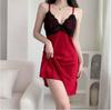 Women's Sexy Lace Satin Camisole: Backless Temptation Padded Nightgown