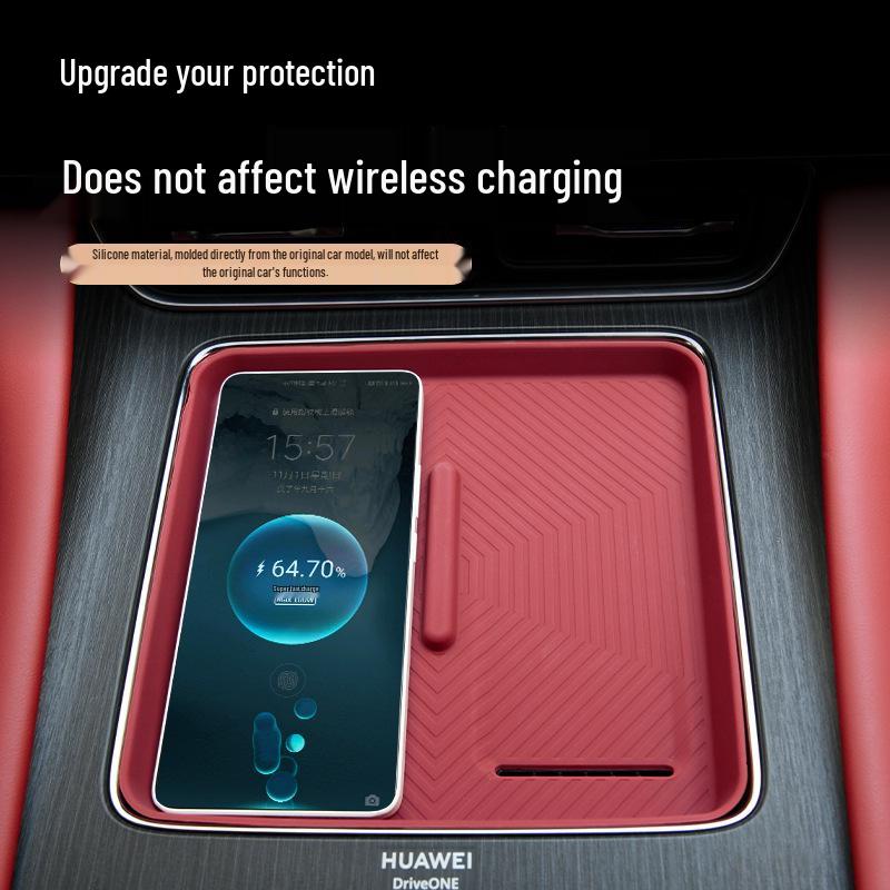 Compatible Silicone Anti-slip Pad for AITO M7 Central Control - Wireless Charging & Protective Interior Accessory