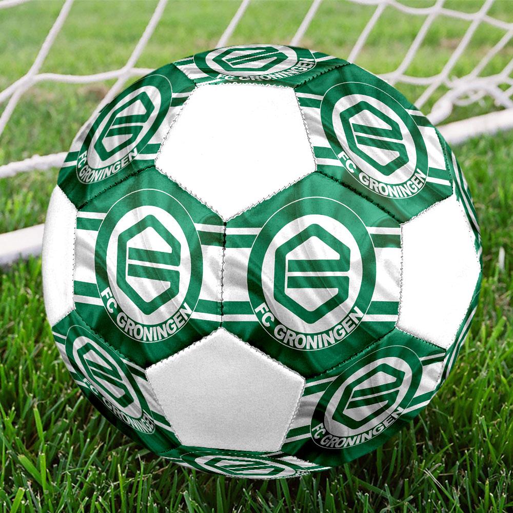 Groningen FC Size 5 Soccer Ball, Machine-Stitched PVC, Durable & High Bounce, All Ages Fit, Fan Merchandise, Matches & Outdoor Use.