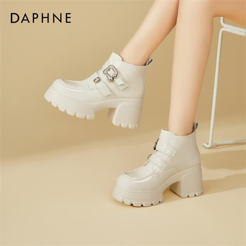 DAPHNE Women s Platform Chunky Heel Ankle Boots 36