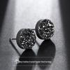 Men's Black Crystal Cluster Earrings - Simple Korean Style with Personality