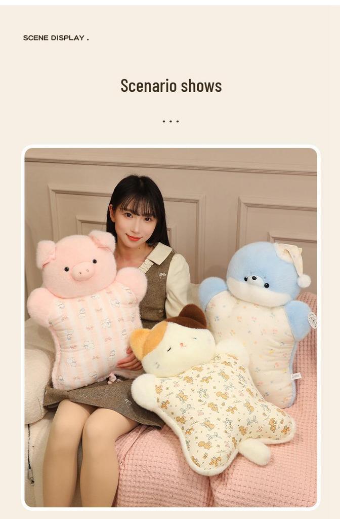 Giant Soothing Animal Plush Hug Pillow - Cute Stress Relief Gift for Girls' Birthdays