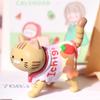 Walking Animal Snack Cat Figure Toys PVC Mini Cat Ornaments Cute Cat Model Doll Toys  Desktop Decor