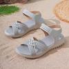 New Style Flip-flops with Thick Soles, Velcro Fastening, Soft Bottom, Casual Women's Large-sized Shoes