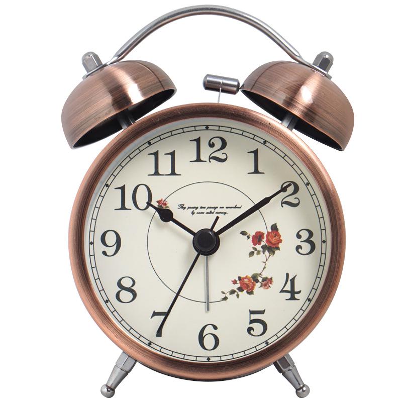

Nordic Retro Metal Silent Alarm Clock for Kids - Luminous Desktop Clock for Student Bedrooms