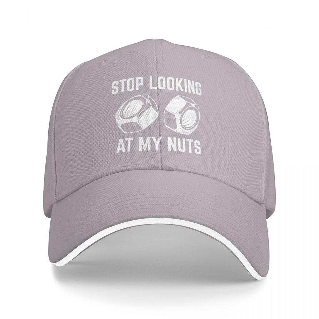 Baseball Caps Stop Looking At My Nuts Funny Graphic Unisex Outdoor Spring Hats