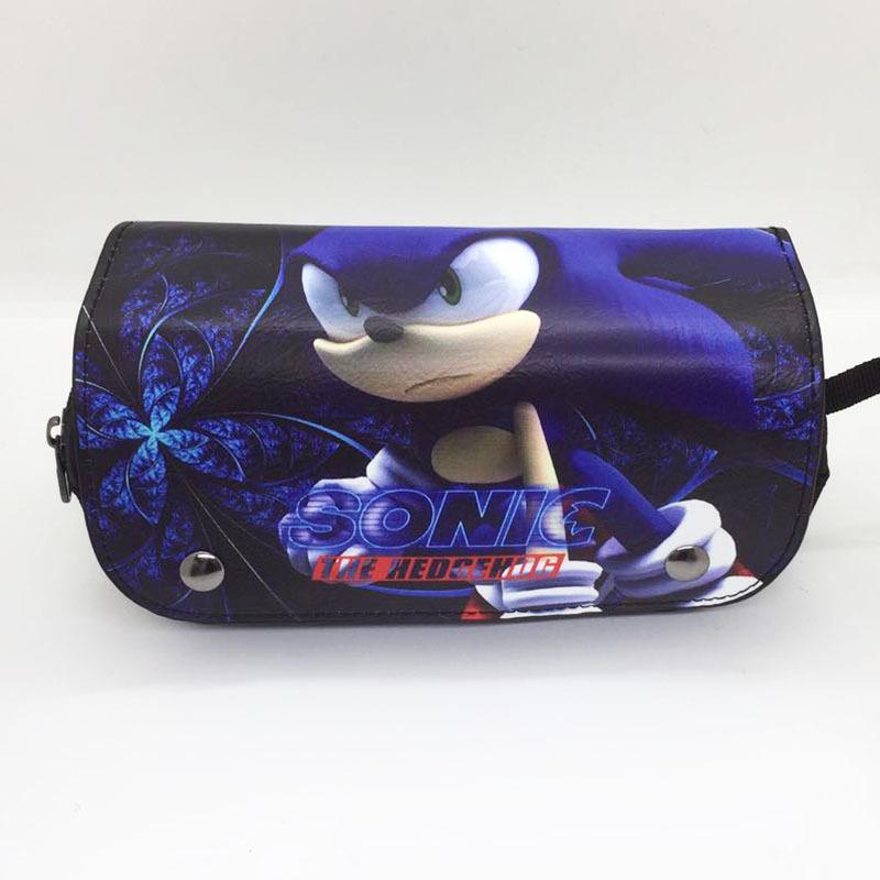

Sonic the Hedgehog Double Zipper Pencil Case - Large Capacity Stationery Box Sonic Pencil Case