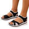 Women's Plus Size Casual Open Toe Sandals Adjustable Hook and Loop Strap Lightweight Platform Comfortable Summer Footwear