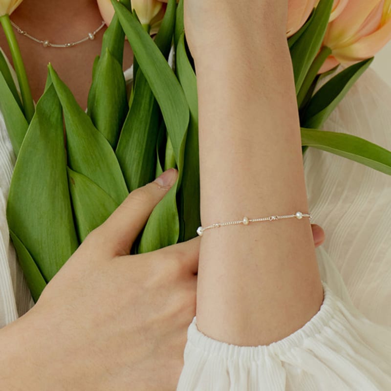 murmur [925silver]Pearl point ball bracelet