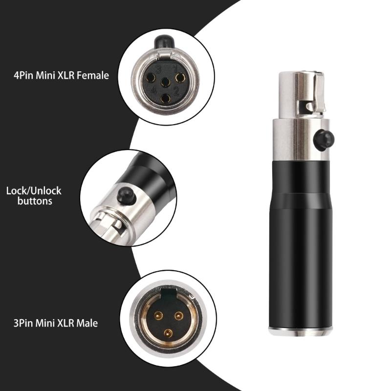 4Pin XLR Female 3Pin MIni XLR Male Converter Instantly Connection Easy to Use For Sound Cards Cameras Microphones