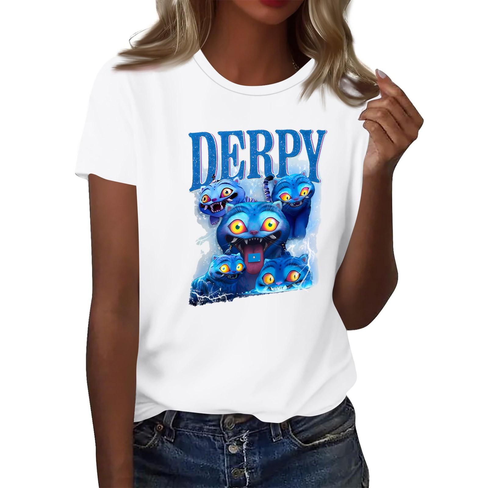 

Женский топ с круглым вырезом и короткими рукавами с 2D-принтом XL белый