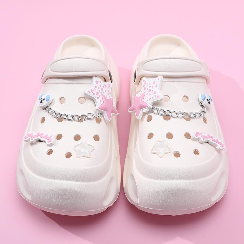 Женские босоножки на толстой подошве, увеличивающие рост: Милые, нескользящие, дышащие, дезодорирующие летние тапочки 36-37 белый