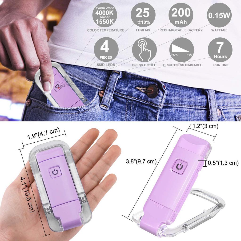 LED Mini USB Rechargeable Foldable Book Light - Portable, Eye-Protection Clip Lamp for Reading