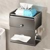 Morden Tissue Boxes Luxury Stainless Steel Tissue Box Simple Multifunctional Toilet Storage Rack with Storage Household Supplies