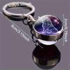 12 Constellations Glass Ball Keychain Zodiac Pendant Key Ring for Women Men