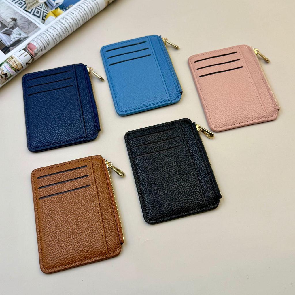 Lychee Pattern PU Card Sleeve Multi-functional Zipper Coin Purse