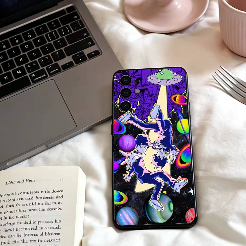 M-Mob Psycho Anime 100  Phone Case For Samsung S25,24,23,22,30,21,10,9,Ultra,Plus,Lite,FE,4,5 G Soft Black Case