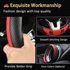 Karcle 38CM Embossed Leather Car Steering Wheel Cover Universal Anti-Slip Car Steering Wheel Protective Fit Most Cars Suvs