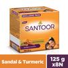Santoor Sandal And Turmeric Bathing Soap Bar For Soft Glowing Skin Moisturizing Body Cleanser Pack Of 1 ( 8N X 125 G )