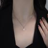 Sterling Silver Necklace with Mobius Ring Pendant and Trendy Flower Clavicle Chain