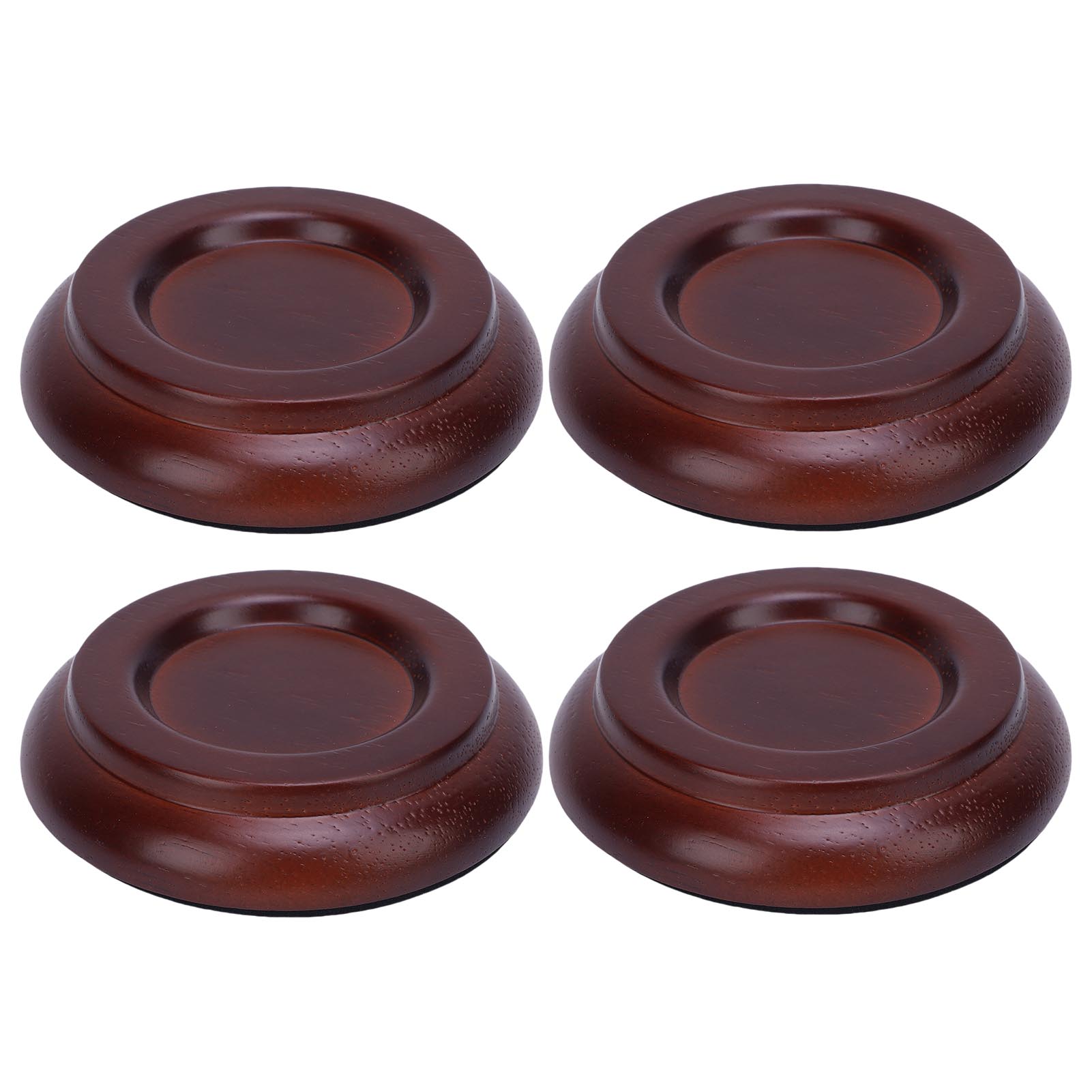 

4 шт. Чашки для колесиков пианино из массива дерева с пенопластовой основой, нескользящие, шумопоглощающие, универсальные подкладки для колесиков пианино, защита пола, коричневые коричневый