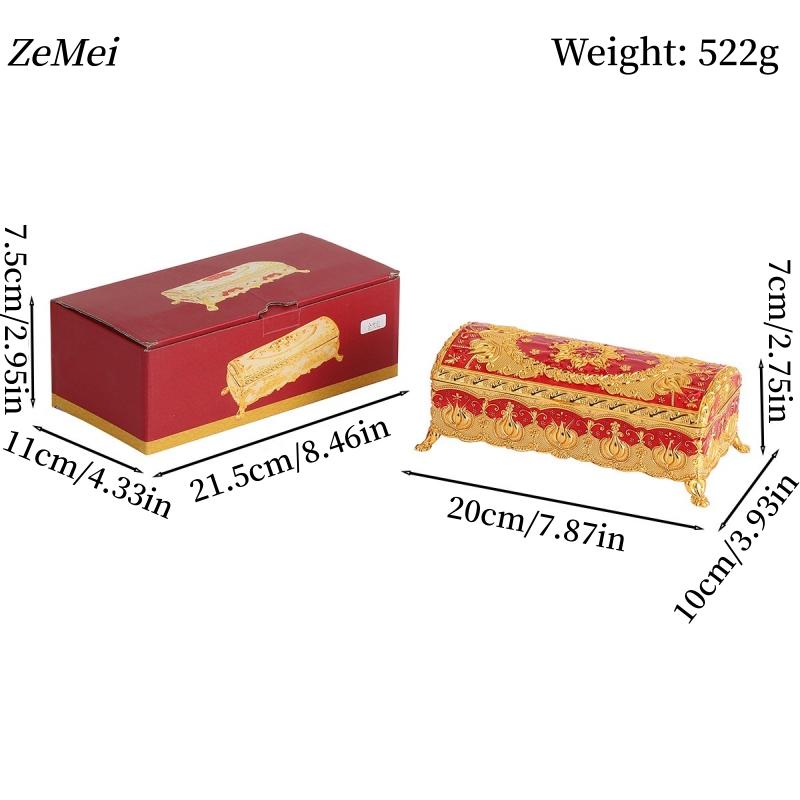 European Style Bracelet Storage Box Jewelry Organizer,Exquisite Patterns Alloy Card Ring Storage Box Dresser Display Couple Gift