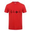 Heartbeat Of Plane T Shirt Unisex Cardiogram Space Enthusiasts Tops Funny Travel Gift Casual T-shirt Cotton Comfortable Leisure Tee