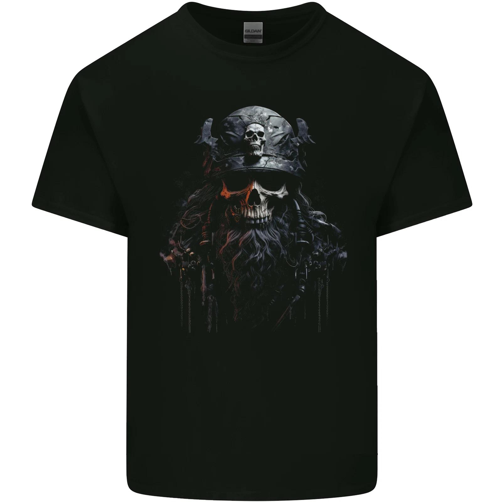 Hardknock Warrior Skull Viking Kids T-Shirt Childrens 4XL