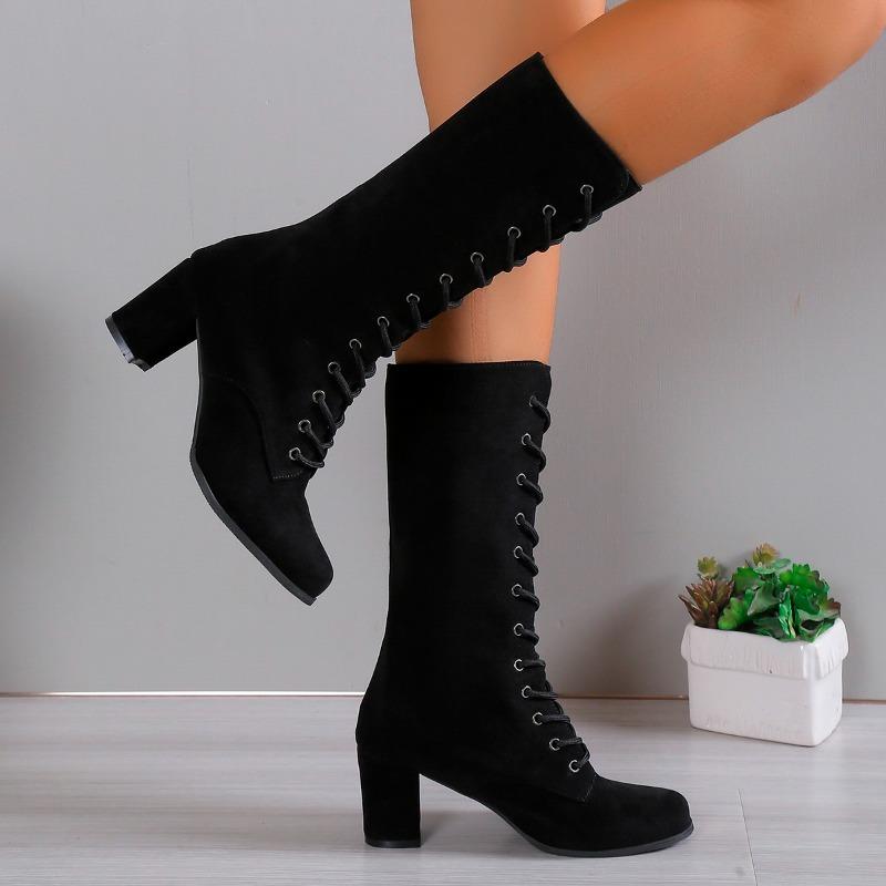 New Wedges Ankle Boots for Women Pointed Toe High Heels Women Shoes Leather Metal Decor Boots Women Fashion Botas De Mujer