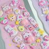 In Stock Butt Cute Designs for Social Set of 4 Plump 3D Animal Stickers Cute Peach Butt Stickers for and Soft Marshmallow Touch Reward Colorful Animal