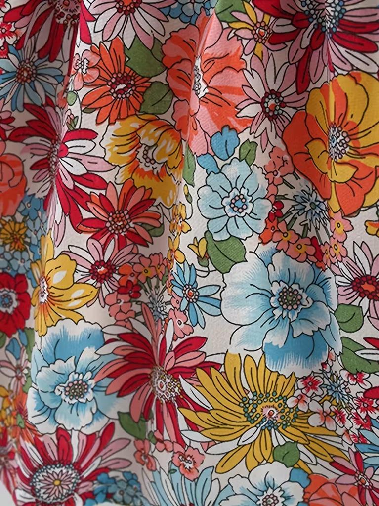 2Pcs Toddler Girls Flower Print Dress and Handbag Set Casual Sleeveless Sundress Summer Beach Party Clothing