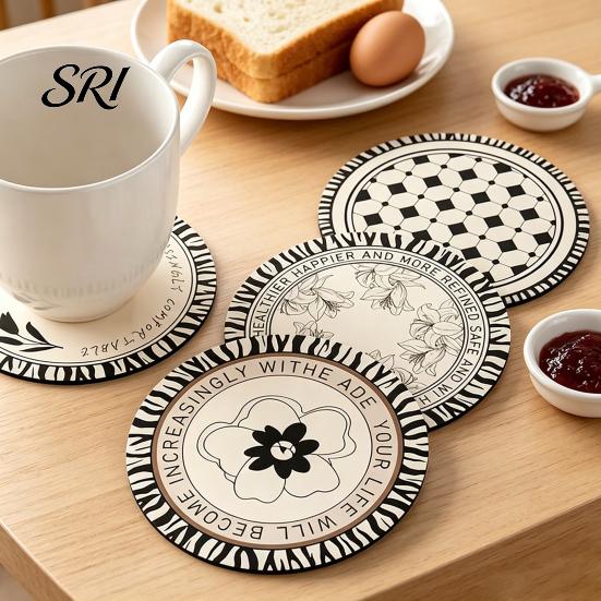 Hitzebeständige Untersetzer Retro Diatomeenerde Untersetzer Hitzebeständige Tischsets Schnelltrocknende Saugfähige Matten für Tassen Becher Schüsseln mit Zebra-Muster Rutschfest Wiederverwendbar