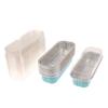 10Pcs Reusable Rectangle Aluminum Foil Tin Cup With Lids Pudding Cake Mold Air Fryer Small Baking Tray Baking Pastry Tools