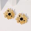 Waterproof Medieval Temperament Light Luxury High-end Earrings Irregular Personality Design French Stainless Steel Stud