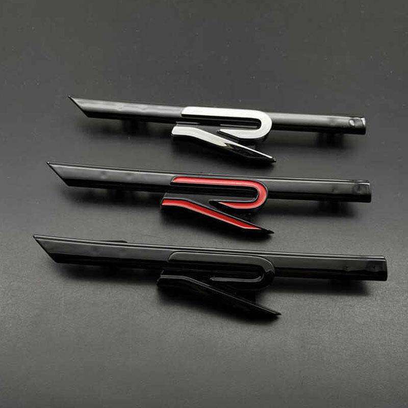 ASGBH1 R Logo Stickers for VW Volkswagen Rline TOUAREG TOURAN GOLF JETTA PASSAT Polo SCIROCCO TIGUAN BORA Car Front Grille Emblem