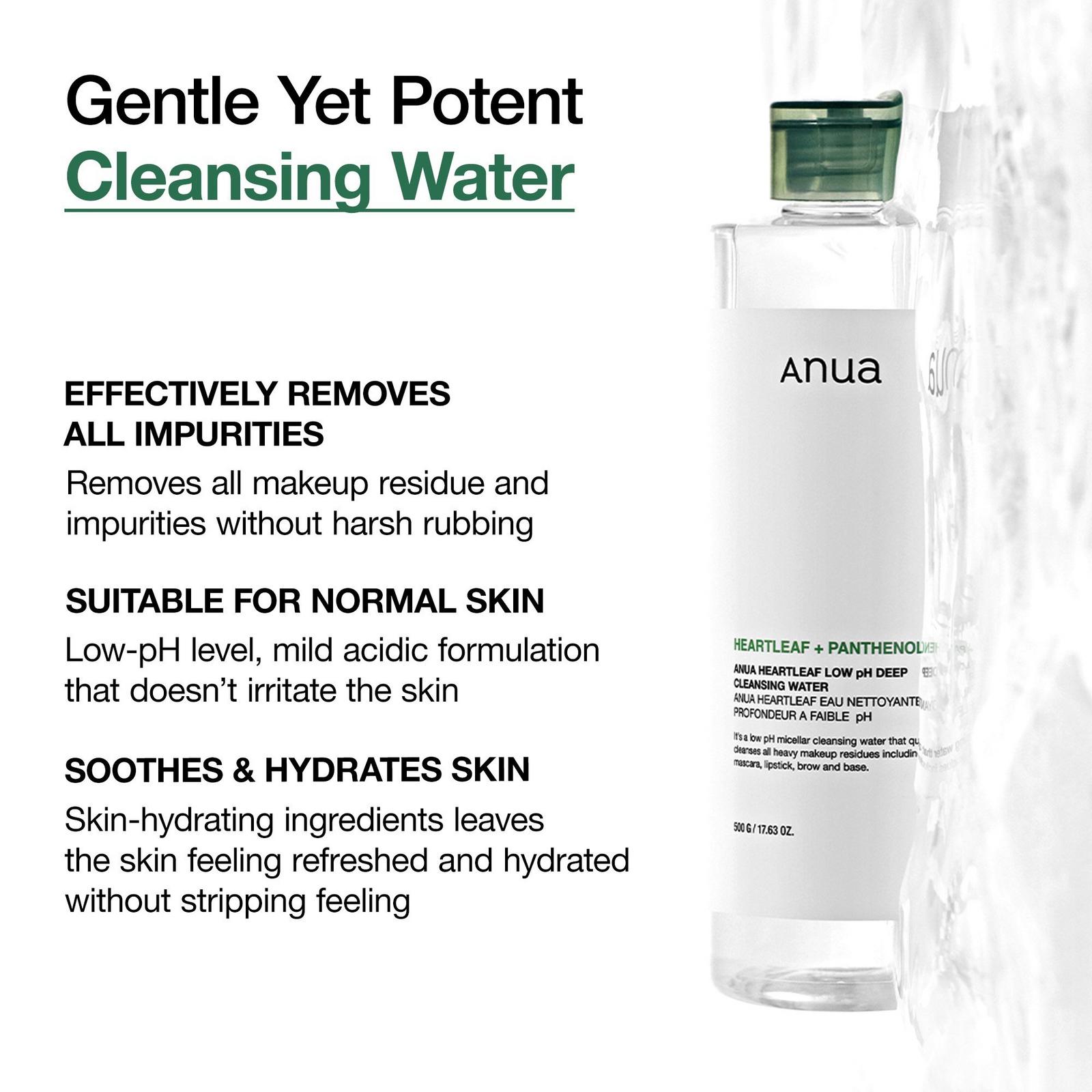 

Anua Heartleaf Low pH Deep Cleansing Water 500ml +RANDOM GIFT