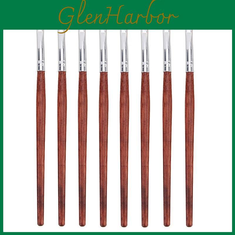 Redwood Brushes Painting 8pcs Nail Bloom Flower Uv Gel Brushes Mixed Size
