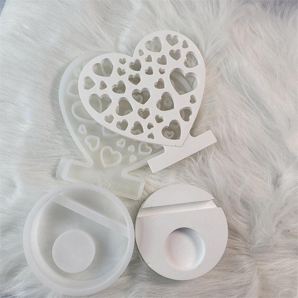 Heart Shaped Candlestick Silicone Mold Candle Base Mould Decorative Candle Holder Mold Ornament Home Decorations Mould