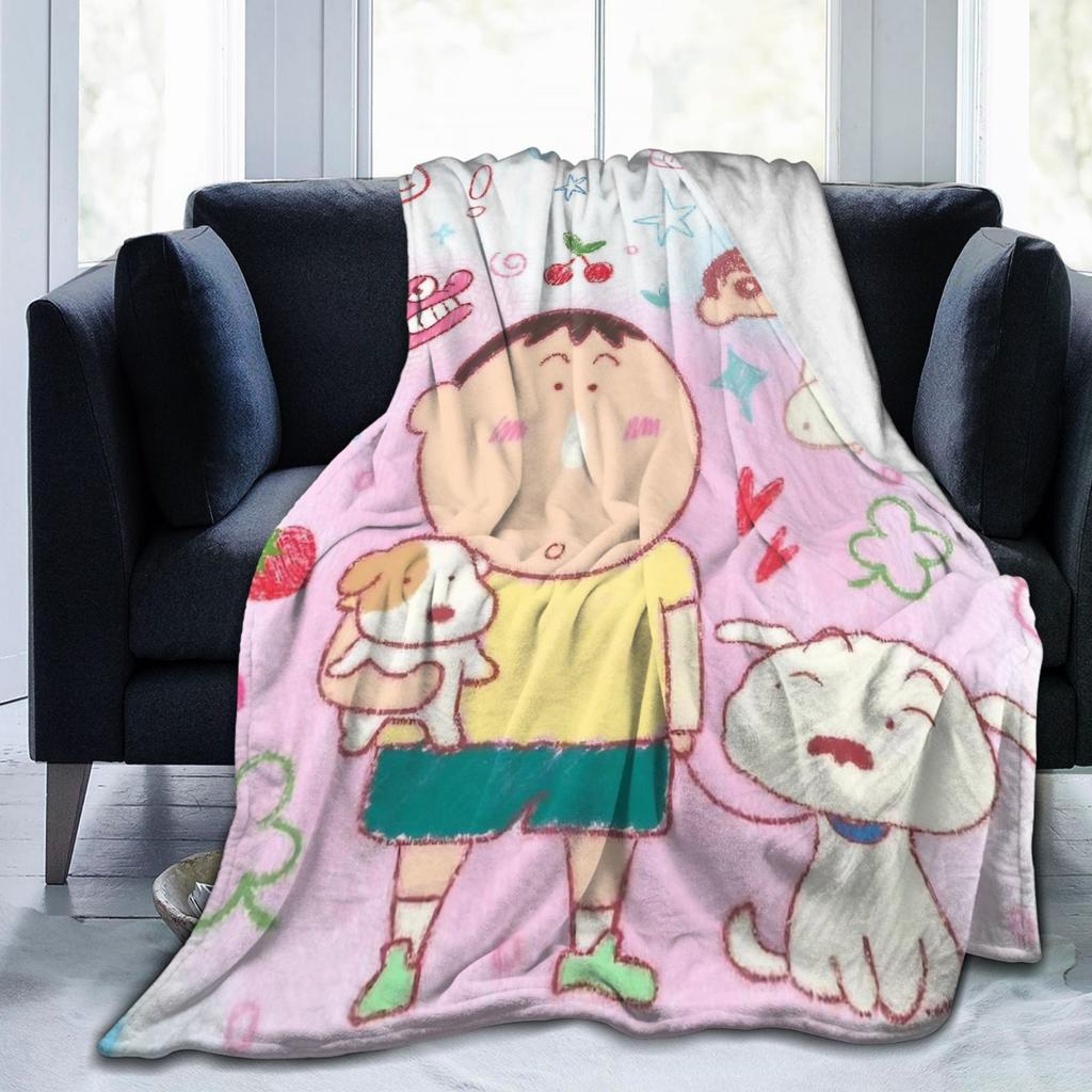 Crayons Shin Chans Anime Blankets Flannel Spring/Autumn Portable Warm Throw Blankets for Bedding Travel Plush Thin Quilt
