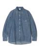 PARTIMENTO Oversized Stone Washed Denim Shirt Blue